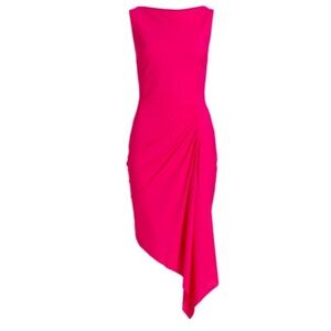 Chiara Boni La Petite Robe Draped Asymmetric Minidress Fuchsia